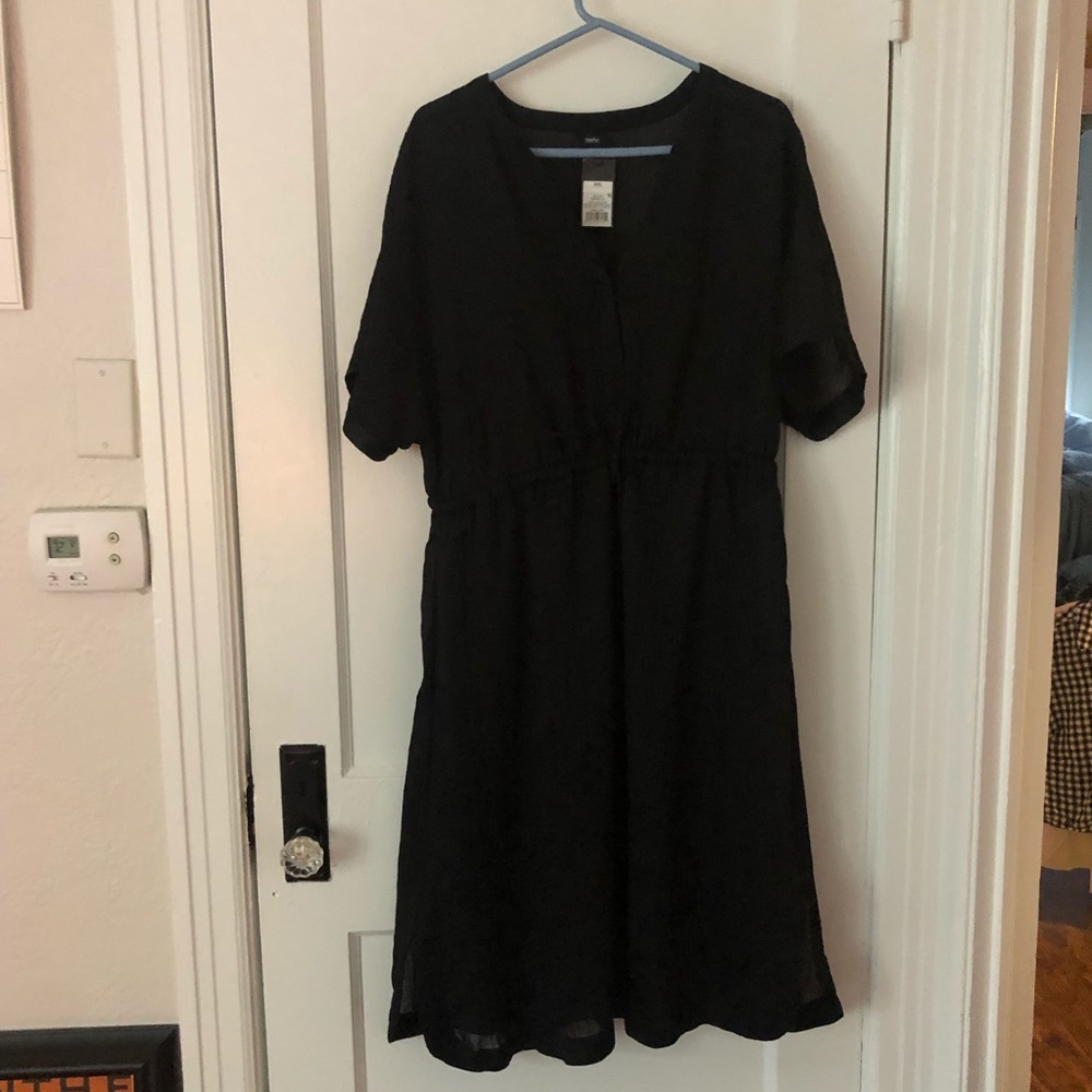 Black sheer dress with slip
